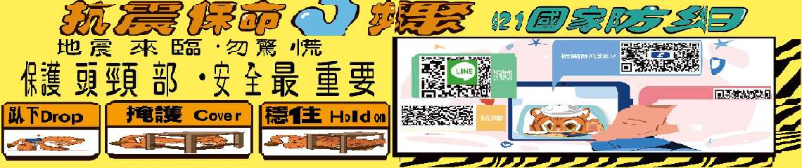 圖片描述112國家防災日_抗震保命3步驟